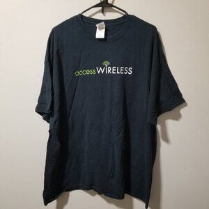 Access Wireless T Shirt Men's 2XL Black Cotton Short Sleeve